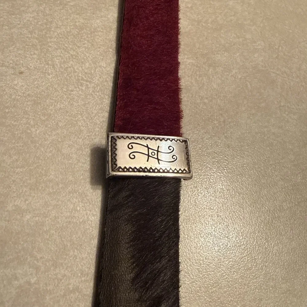 Brighton Men's Leather Belt 04800 Multi Color Band Silver Tone 34 ?Cowhide